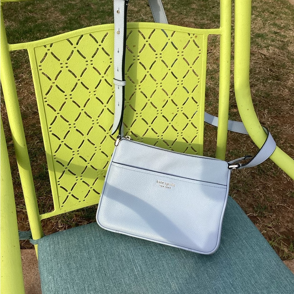 Kate Spade Light Blue Leather Crossbody Bag Excellent Condition!